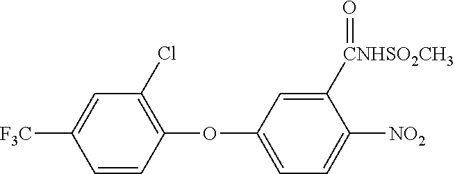 High concentrate fomesafen herbicide formulations