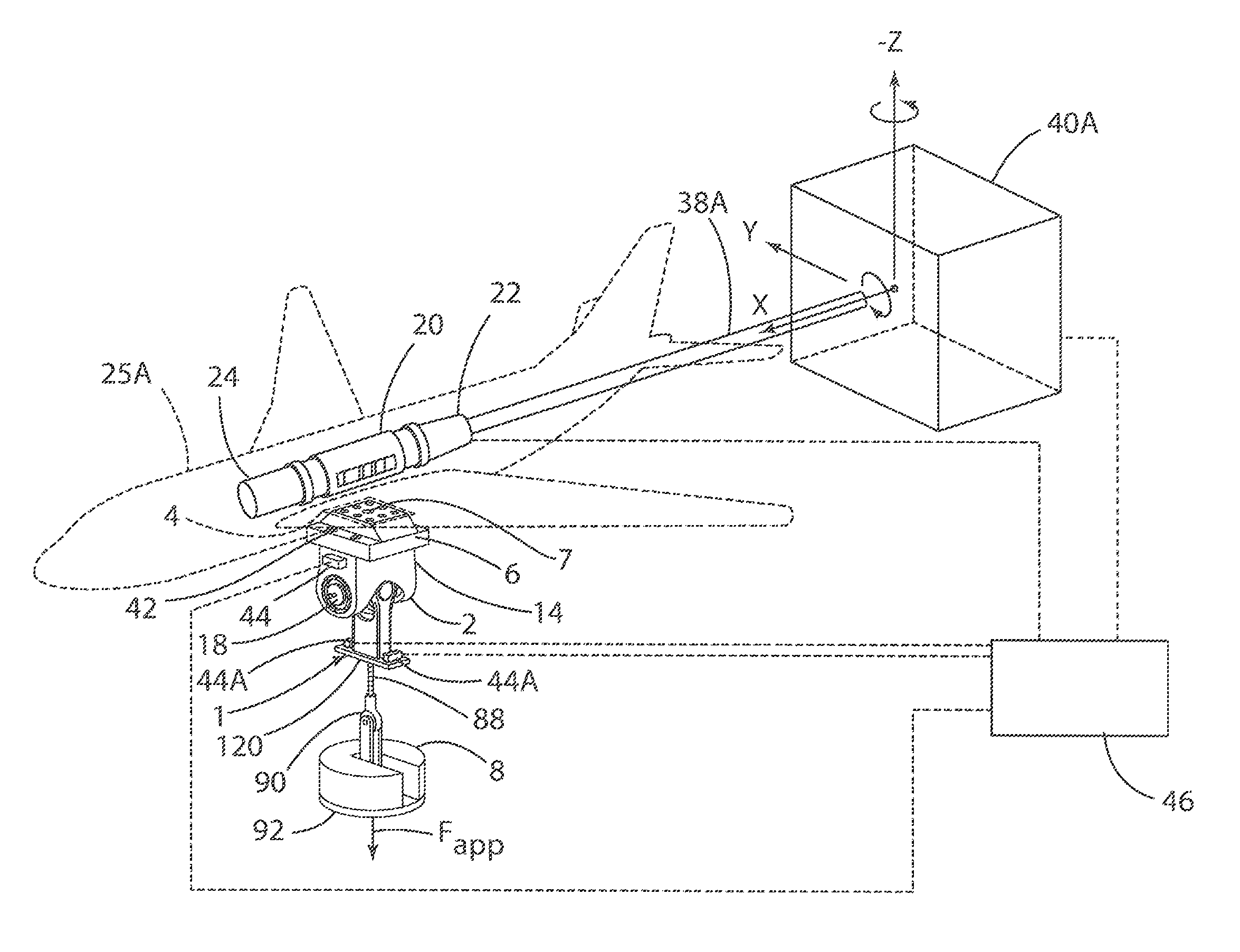 In-situ load system for calibrating and validating aerodynamic properties of scaled aircraft in ground-based aerospace testing applications