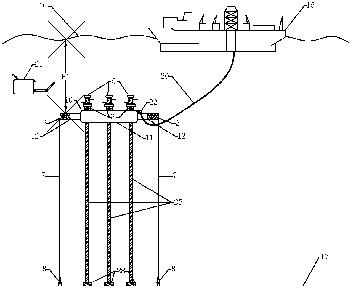 Ultra-deepwater offshore oil-gas engineering developing system and mounting method thereof