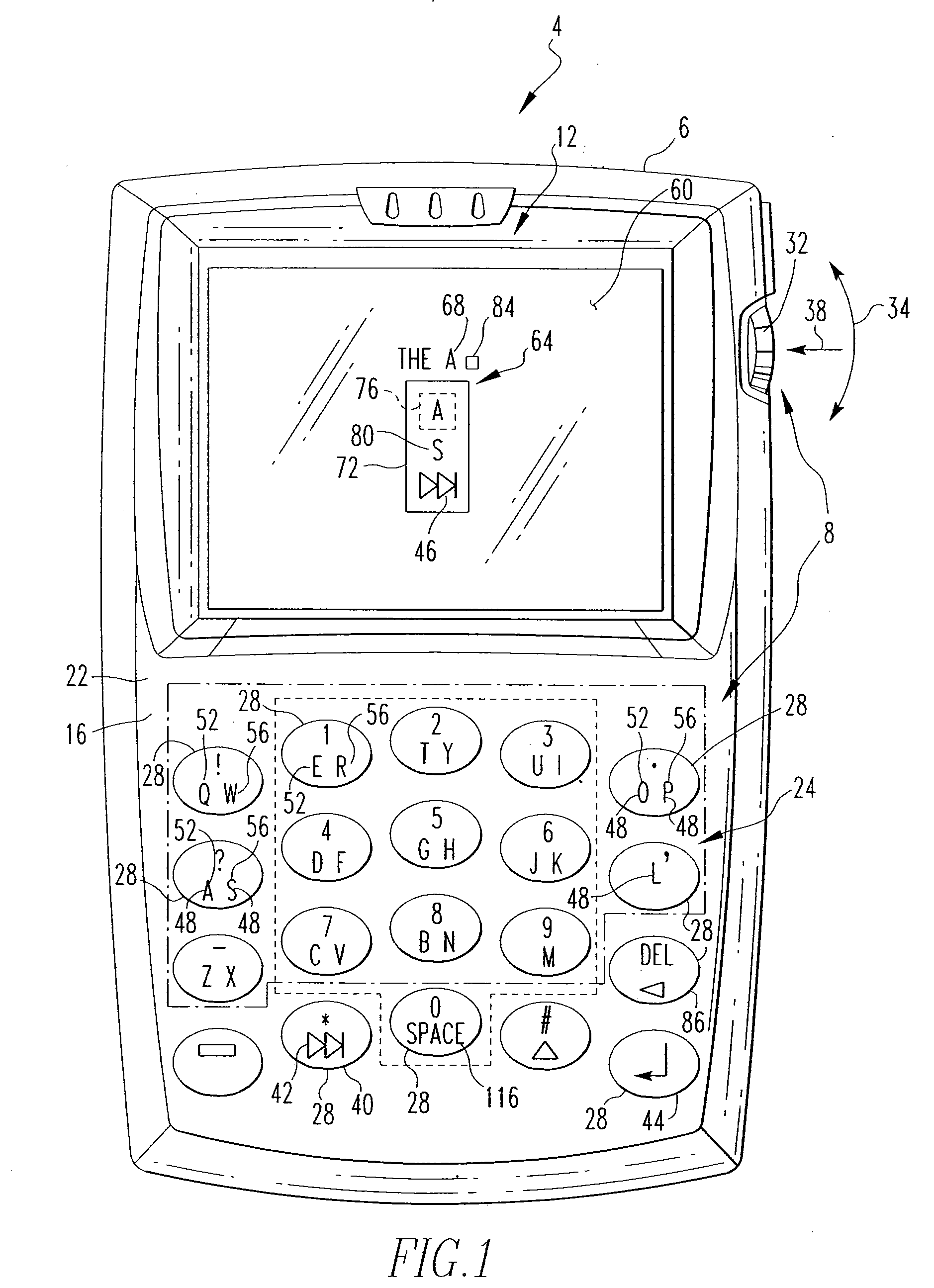 Handheld electronic device with text disambiguation allowing dynamic expansion of input key associations