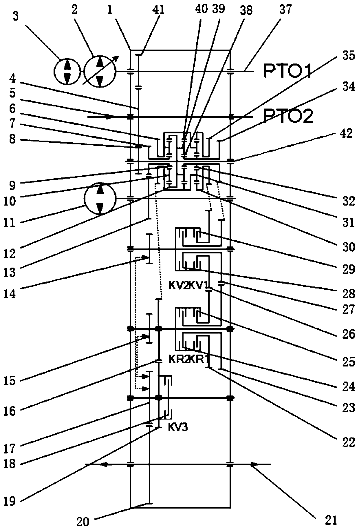 Loader hydraulic mechanical stepless transmission