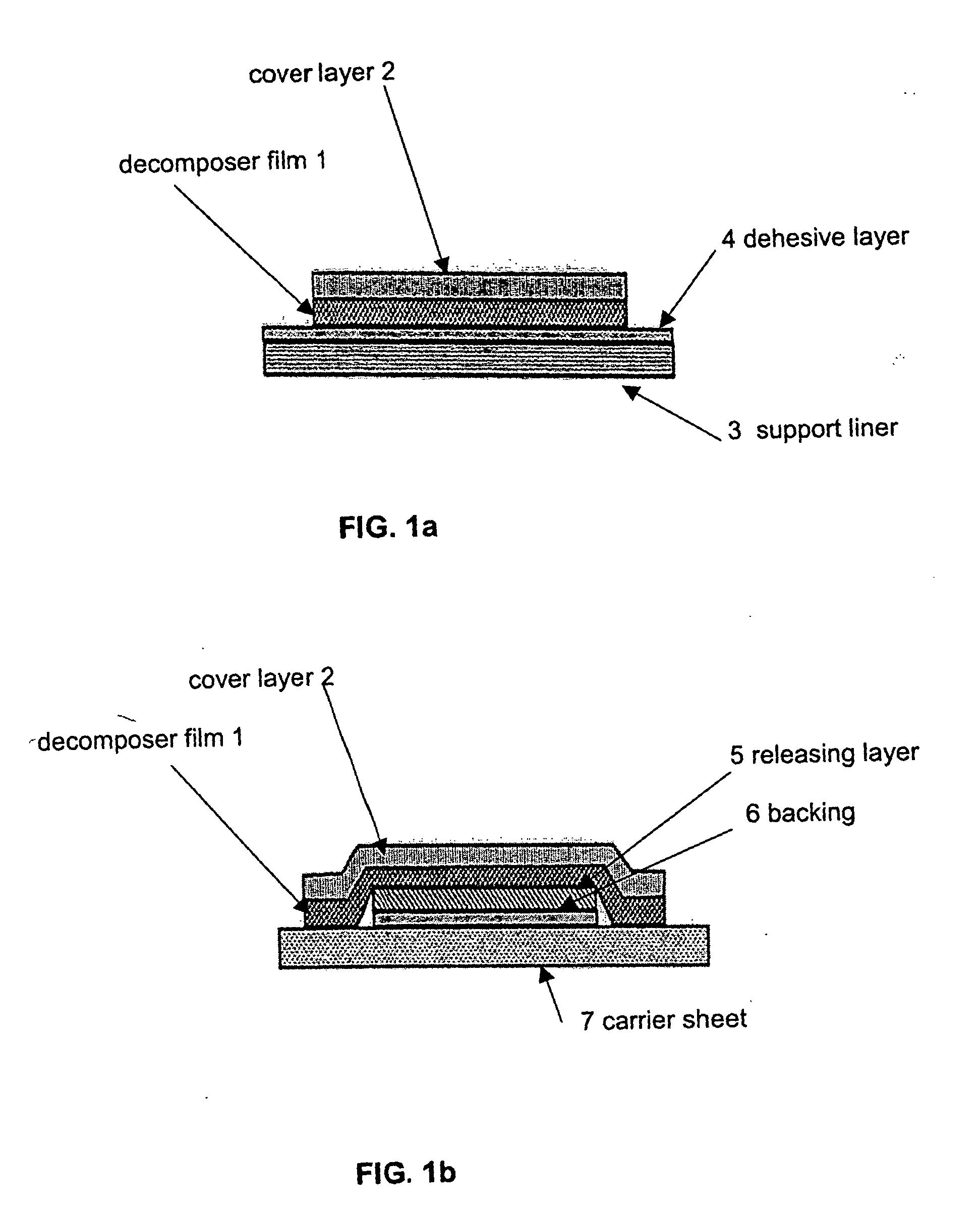 Decomposer film for transdermal patches