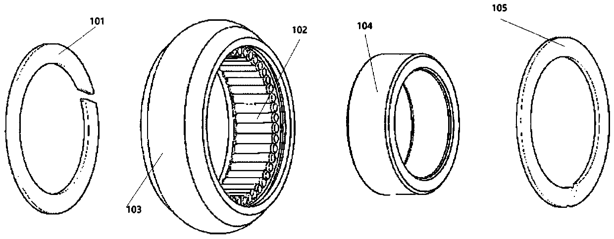 Full-automatic assembling device for outer ring double-flange needle bearing