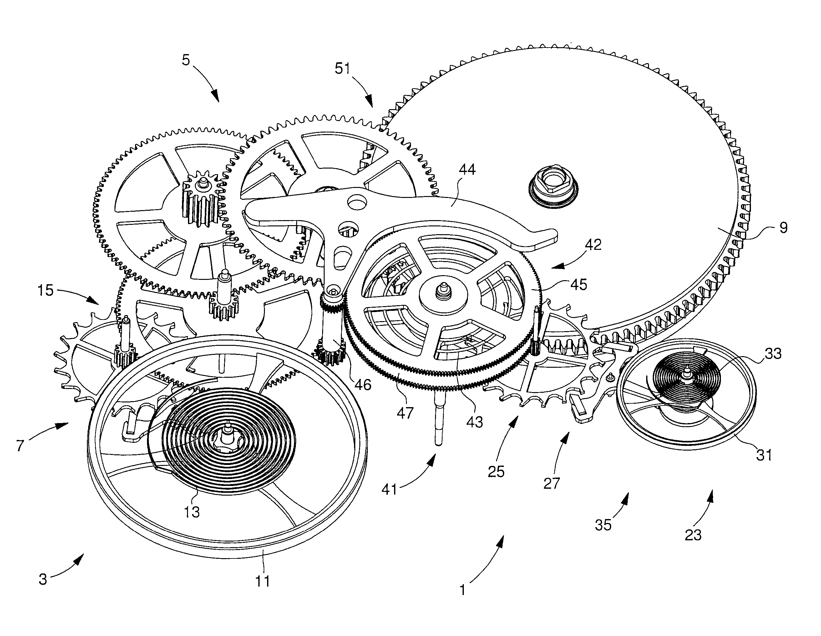 Timepiece with coupled oscillators in chronograph mode