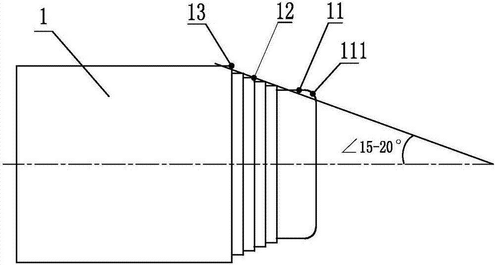 Zigzag push head for tube hydroforming