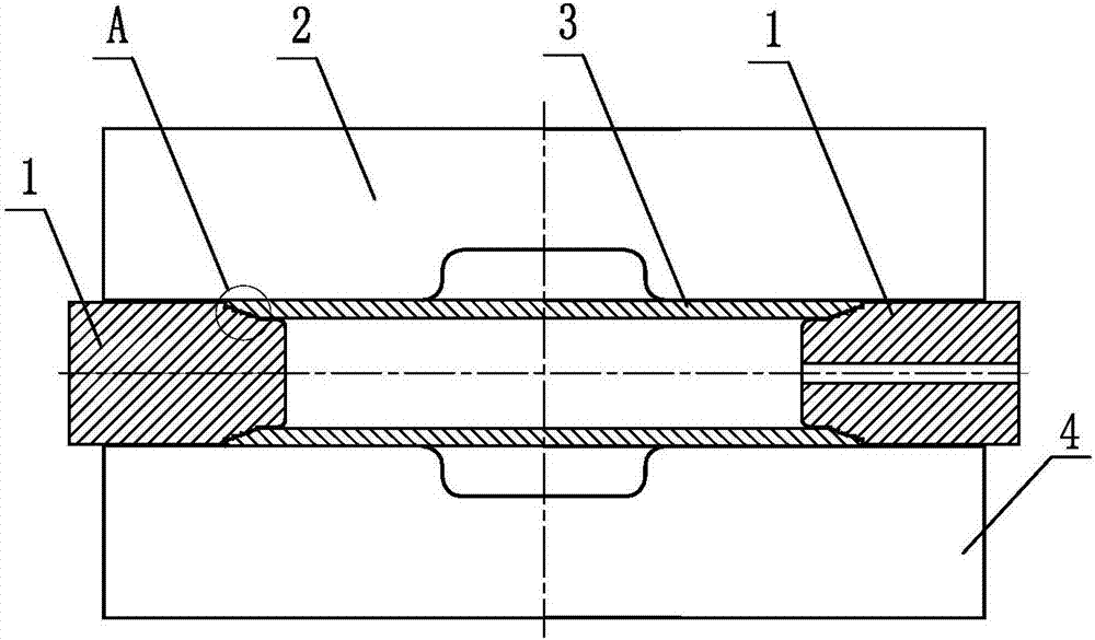 Zigzag push head for tube hydroforming