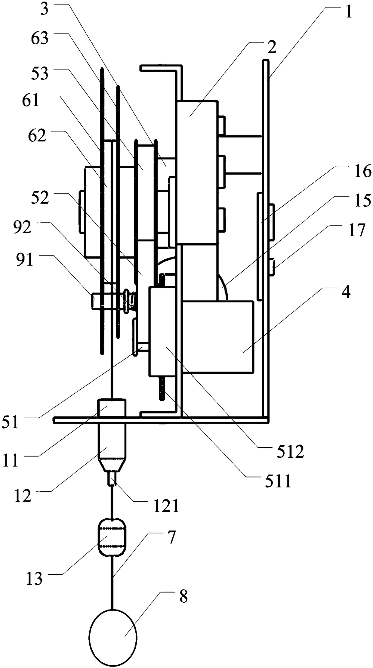 Vertical movement lamp control main machine and vertical movement lamp group control system