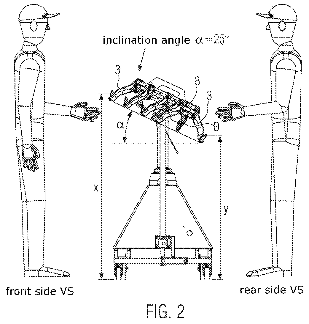 Suspension unit with inclined guide rail