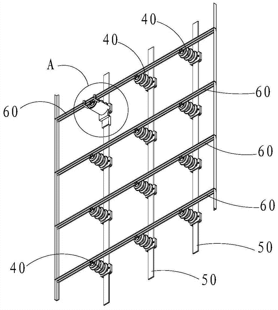 An auxiliary replacement device and installation structure for post insulators