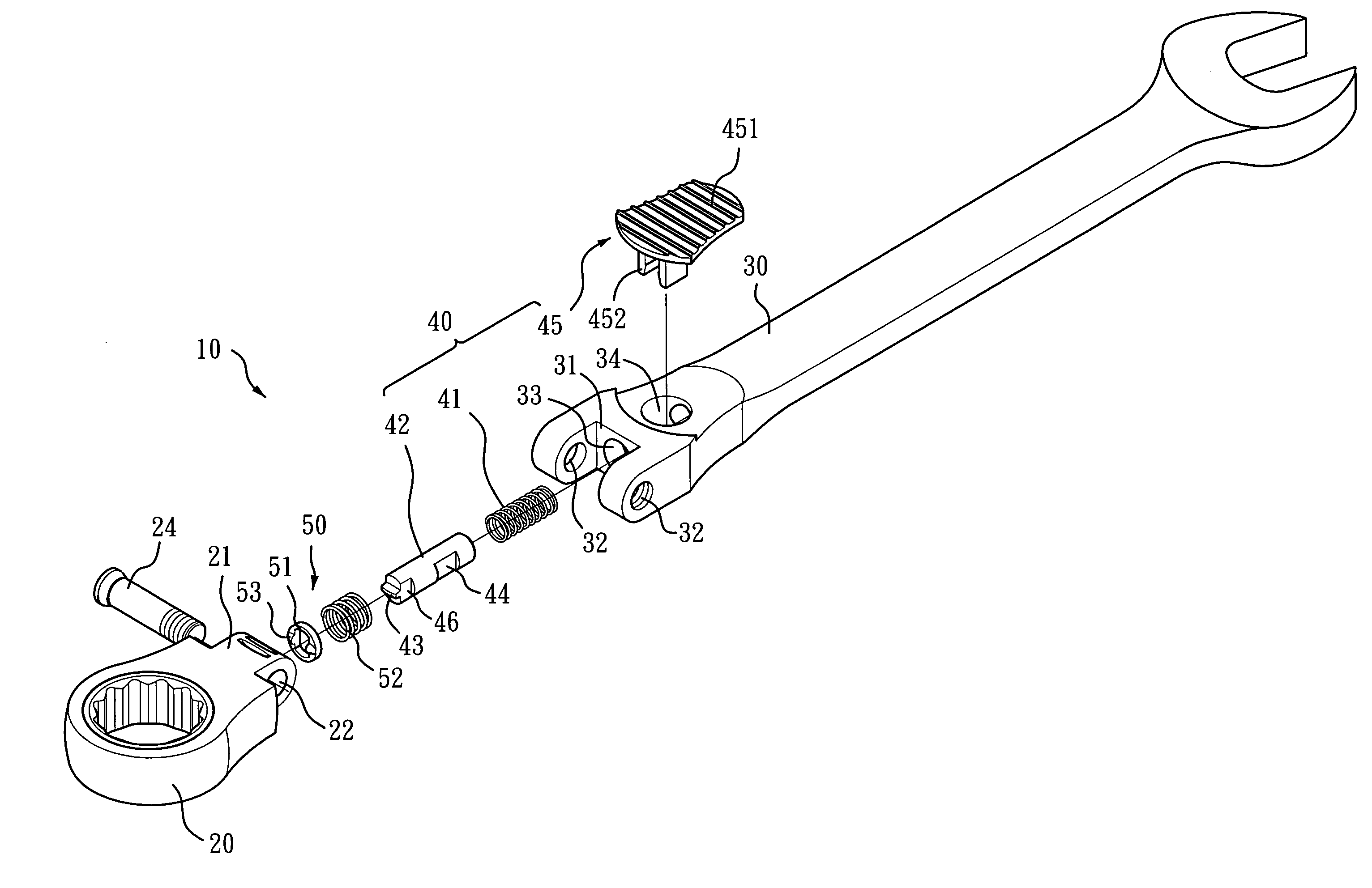 Hand tool having an adjustable head with joint lock mechanism