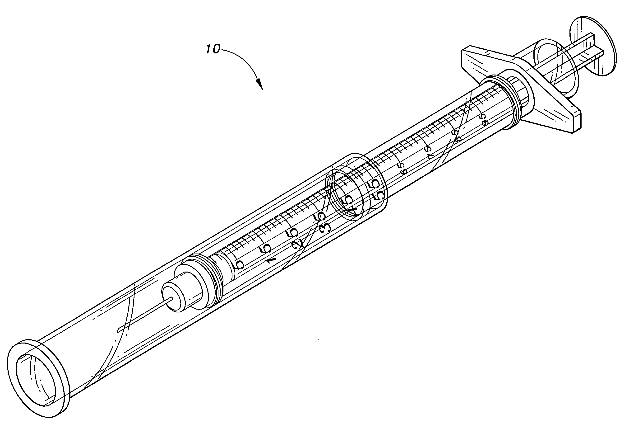 Insulin syringe with magnified sheath