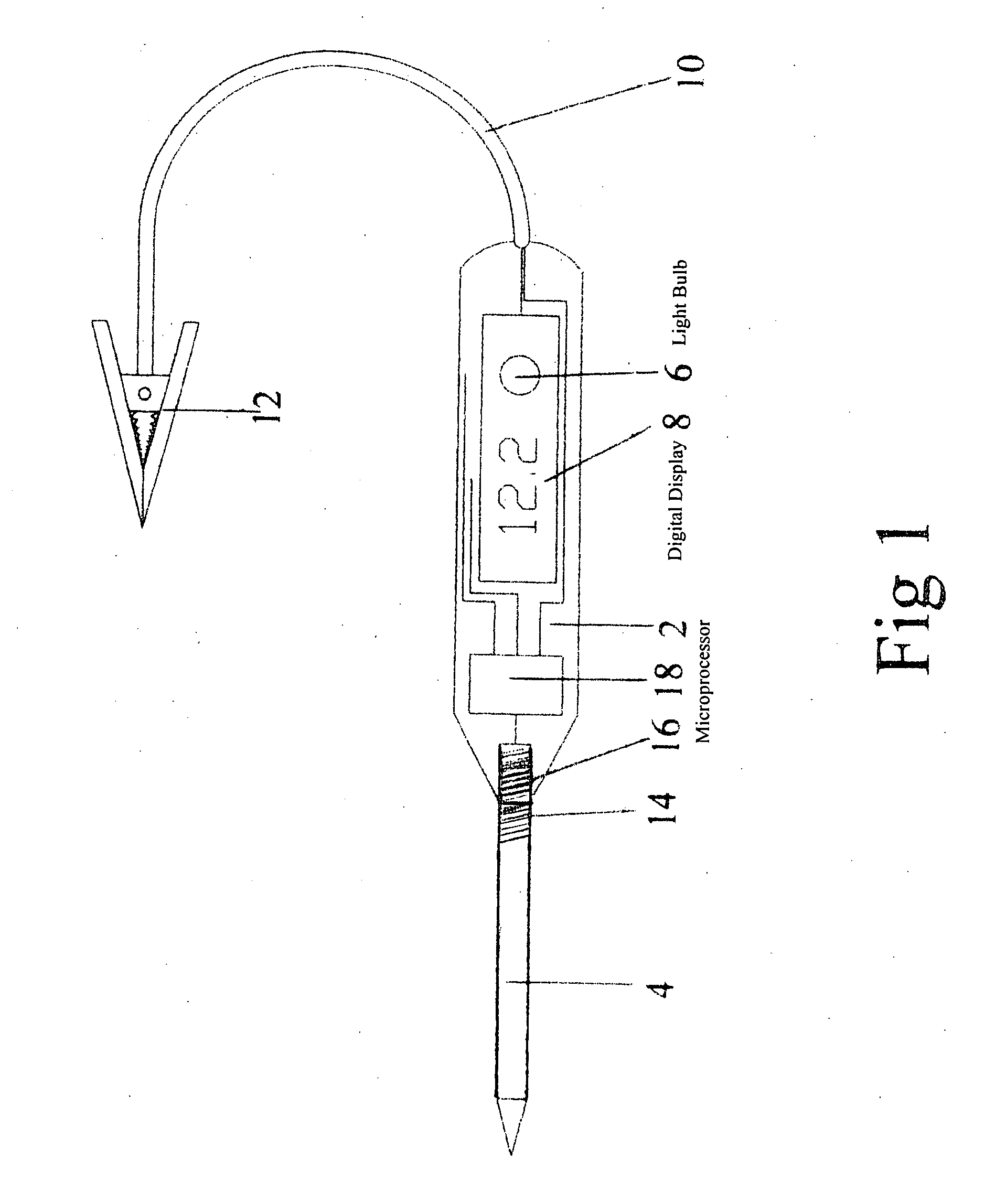 Quick reference test light probe with digital voltage meter