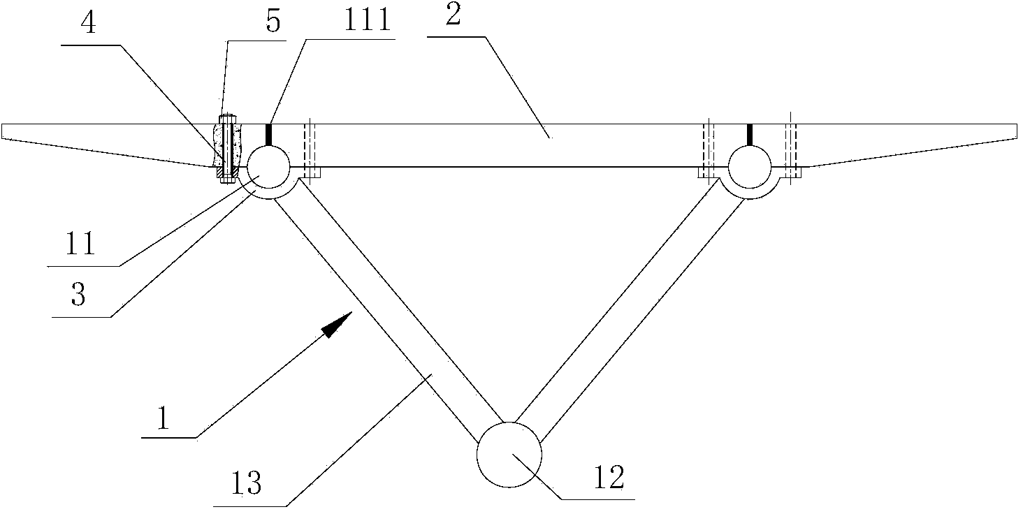 Precast bridge deck space steel pipe concrete truss composite beam and construction method