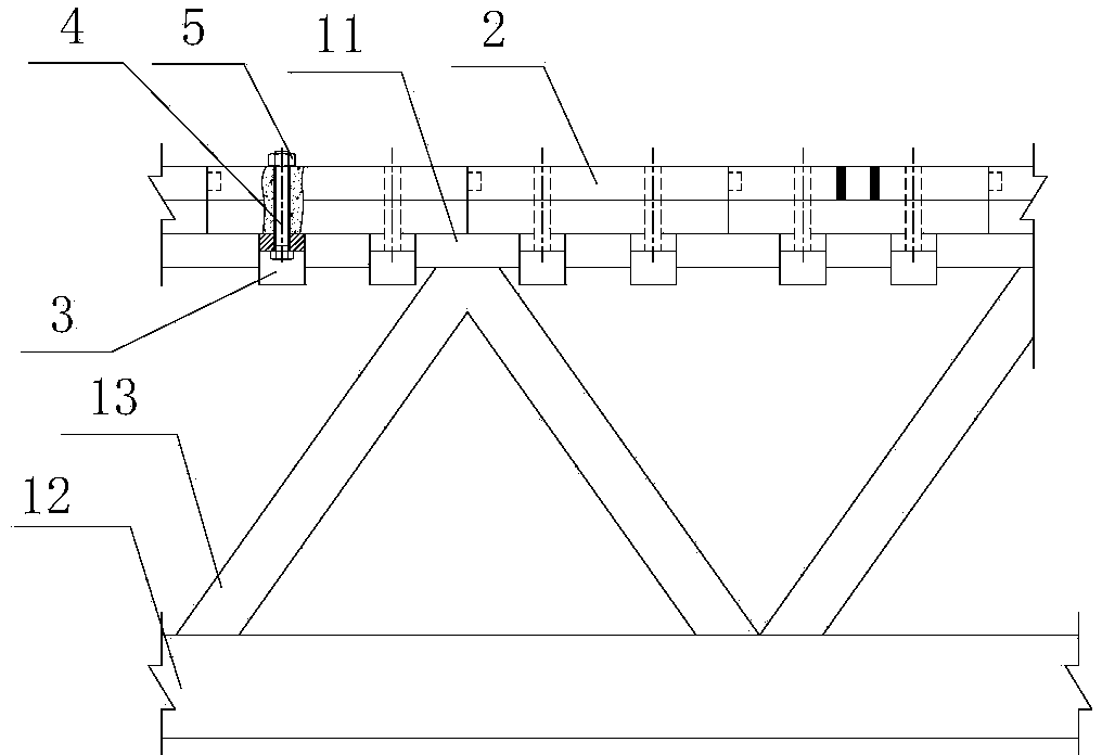 Precast bridge deck space steel pipe concrete truss composite beam and construction method