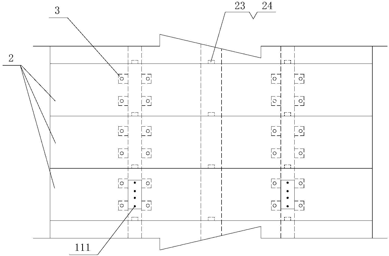 Precast bridge deck space steel pipe concrete truss composite beam and construction method