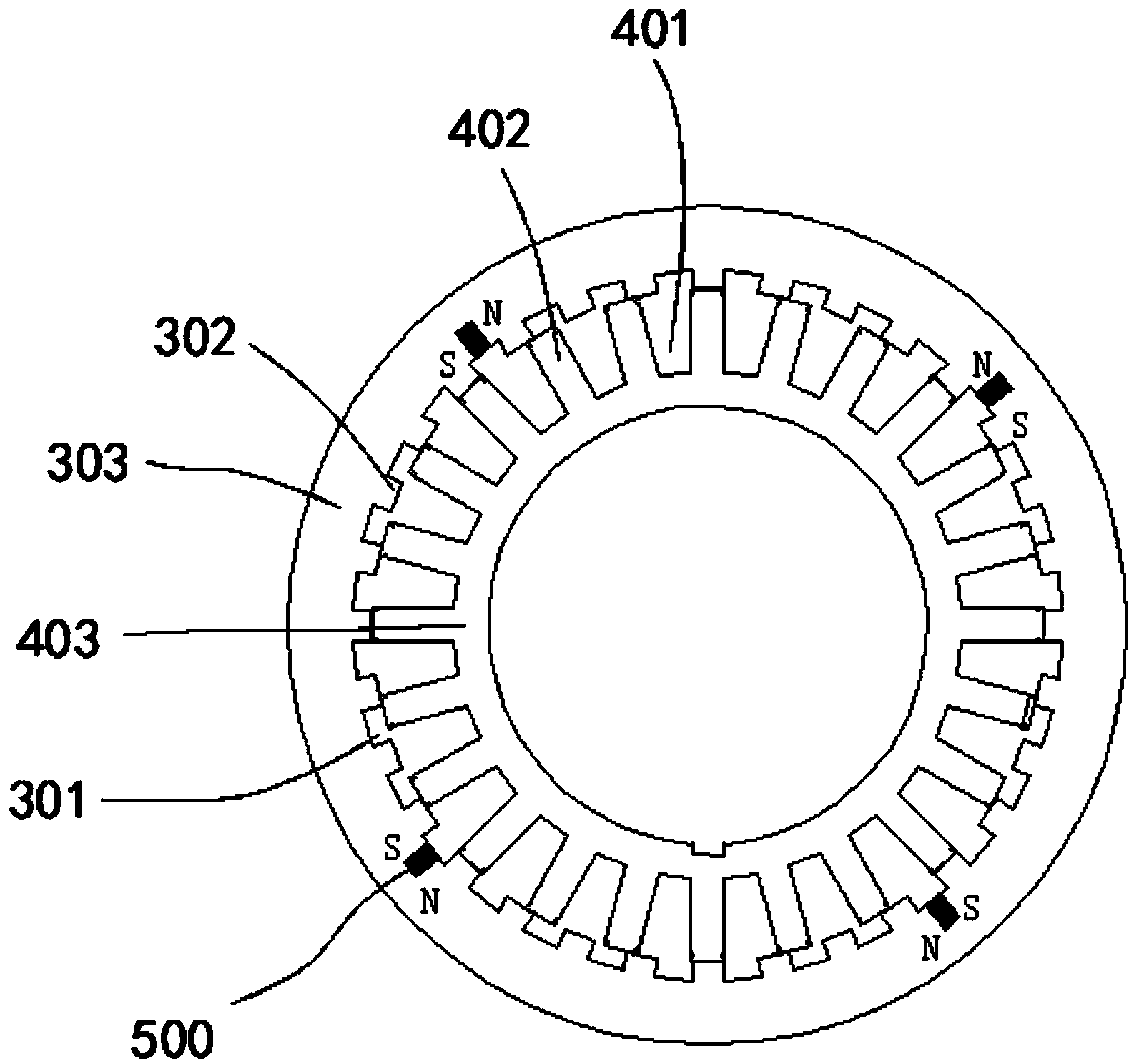 Inner rotor permanent magnet synchronous magnetic resistance type traction drive device