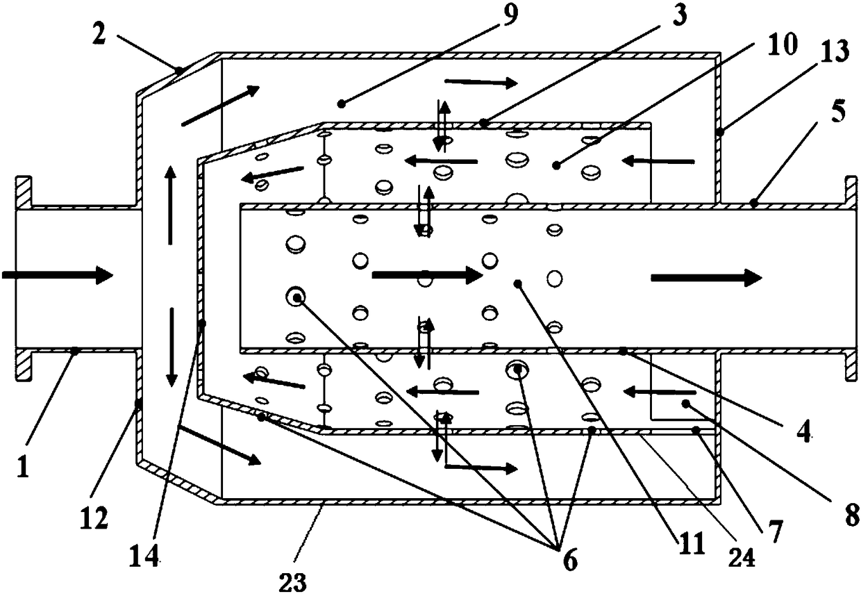 Gas engine intake mixing cavity