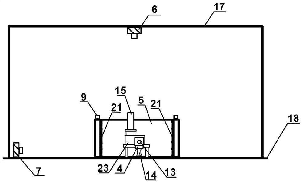 Two-way dynamic physical simulation experimental device and experimental method for hypergravity environment