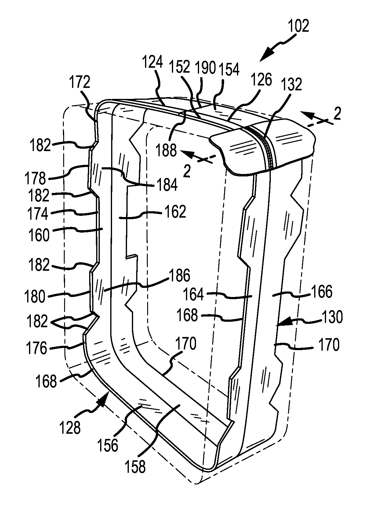 Frame structure for a luggage item