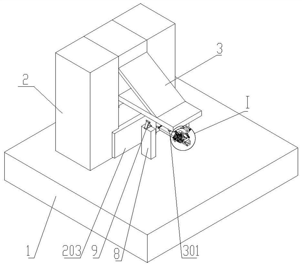 Sectional material clamping upside-down hanging table type equipment