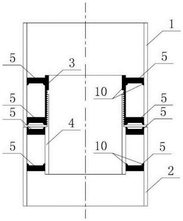 Threaded-connection square steel pipe column and construction method