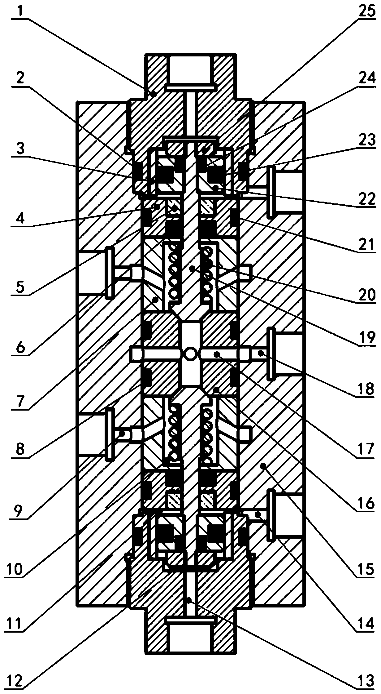 Compact pressure self-compensation total-sea-depth stop valve