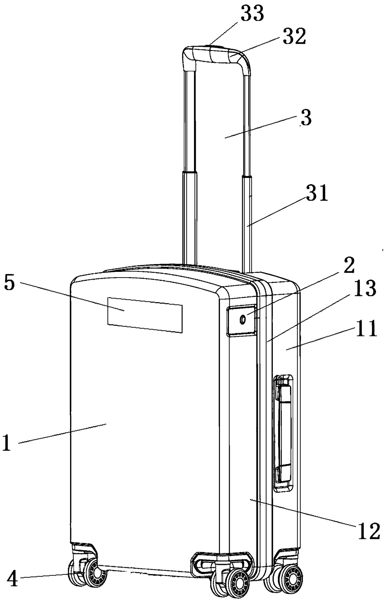 A positioning luggage case