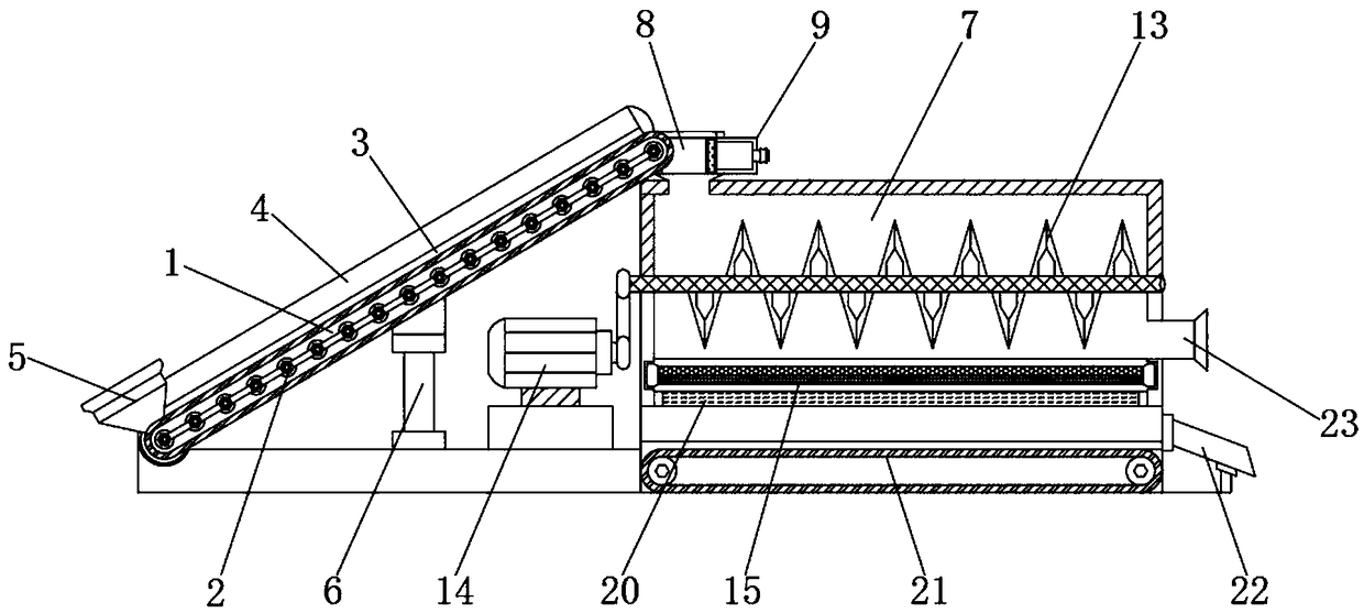 Sawdust tailings cleaning device for production of new energy