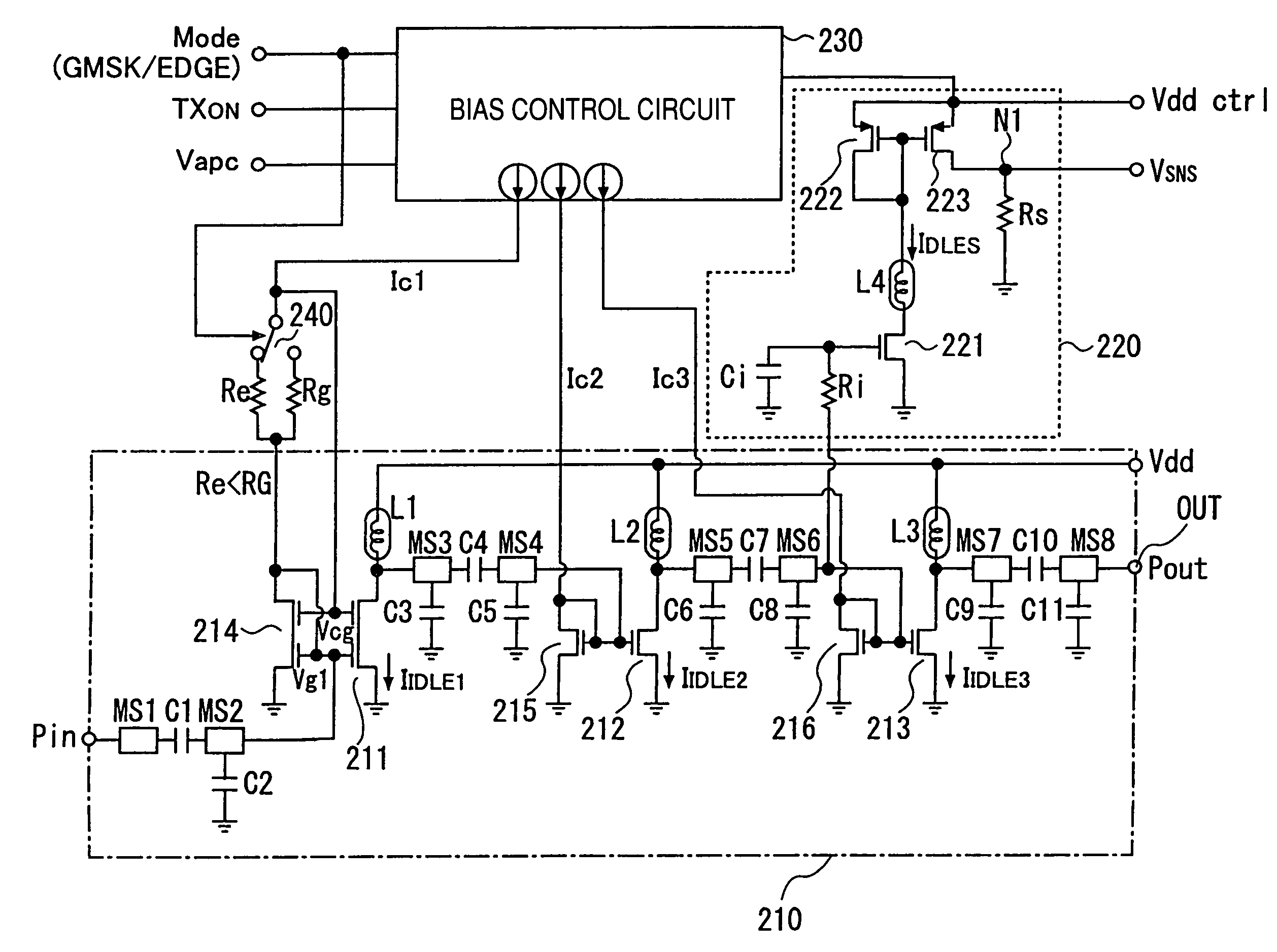 High-frequency power amplifier circuit and electronic part for communication