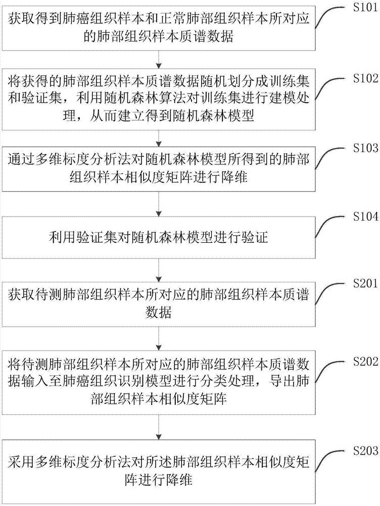 Device and system for processing data for identifying lung cancer tissues