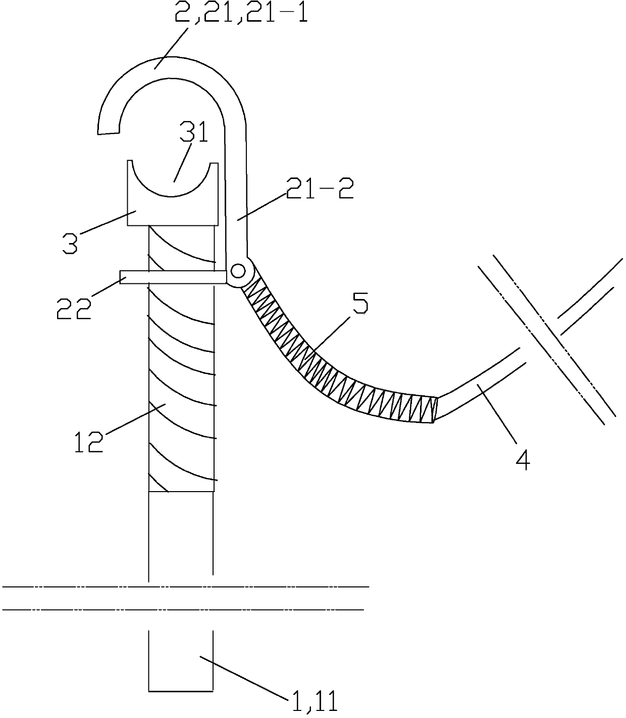 Ground rod for power supply line