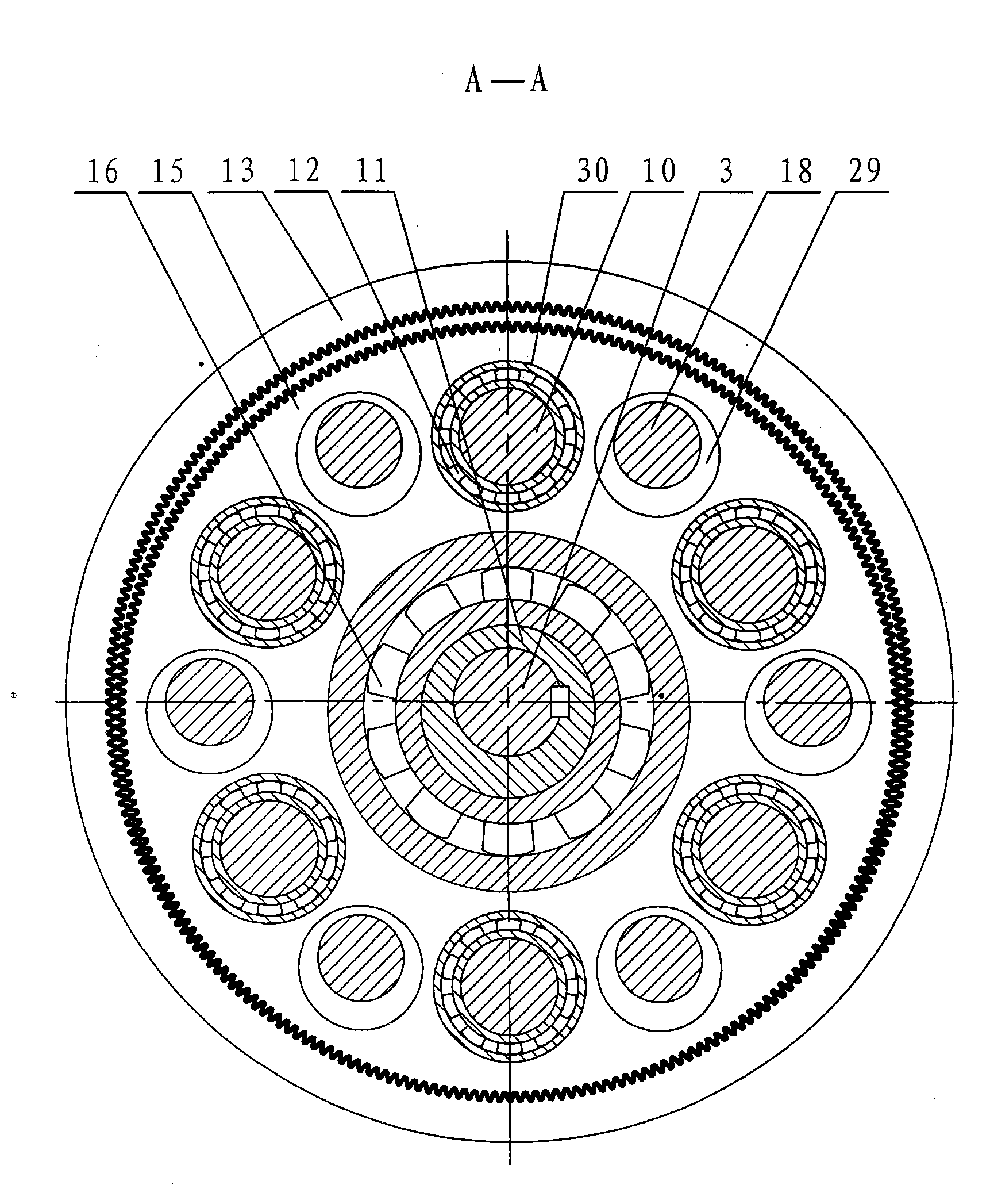 Exterior-mounted star wheel motorized driving pulley