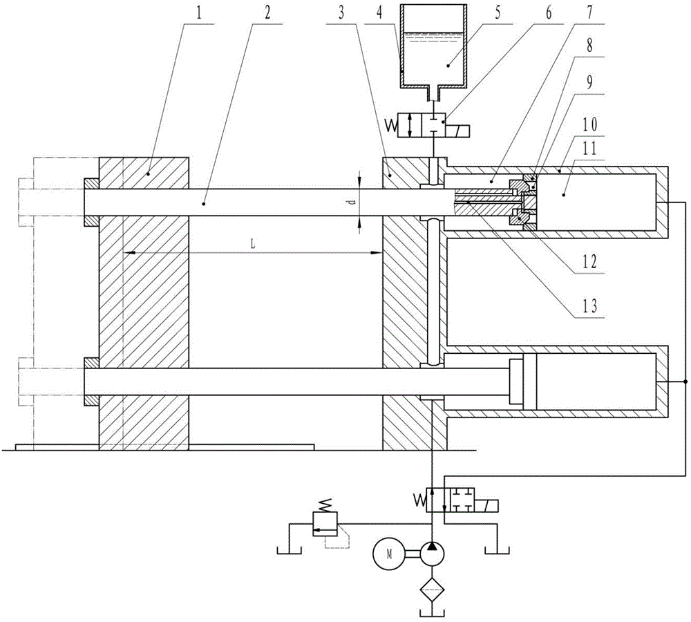 Volume supplementary type mold locking device adopting equivalent volume replacement