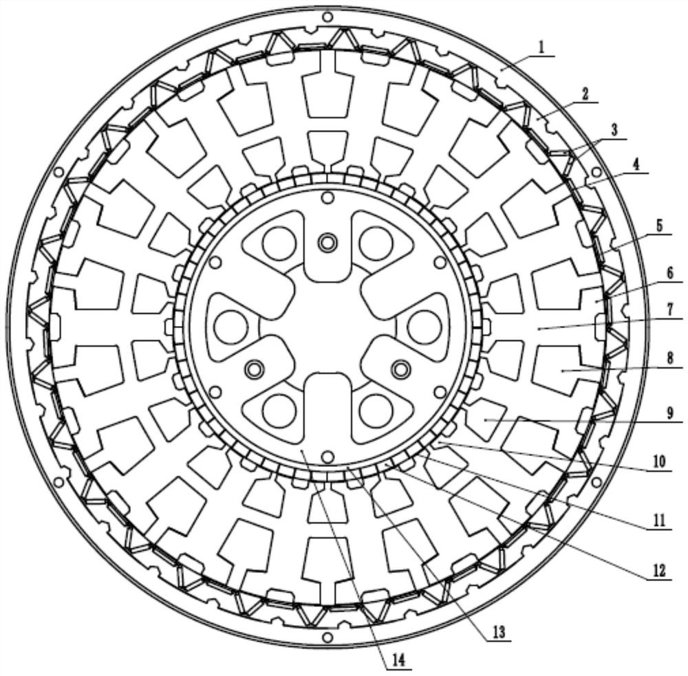 High-power-density hub motor structure