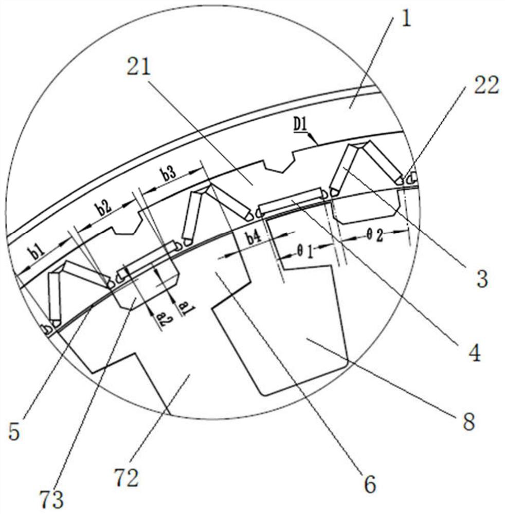 High-power-density hub motor structure