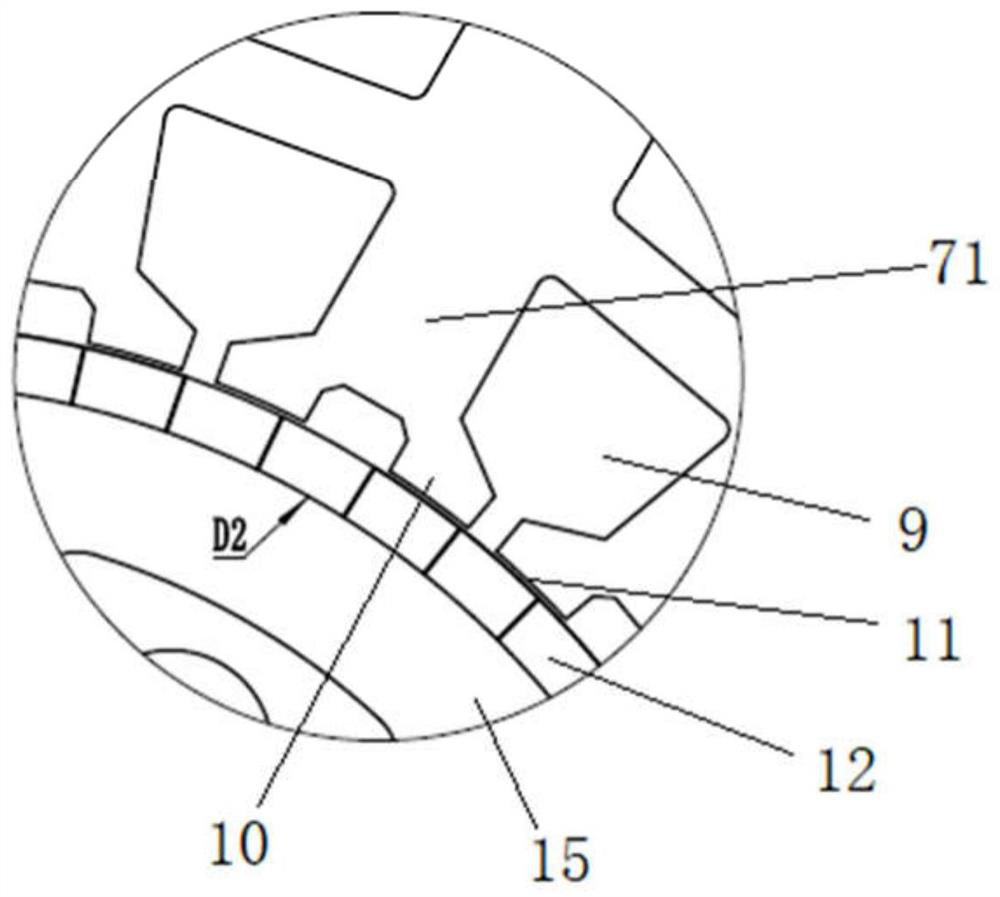 High-power-density hub motor structure