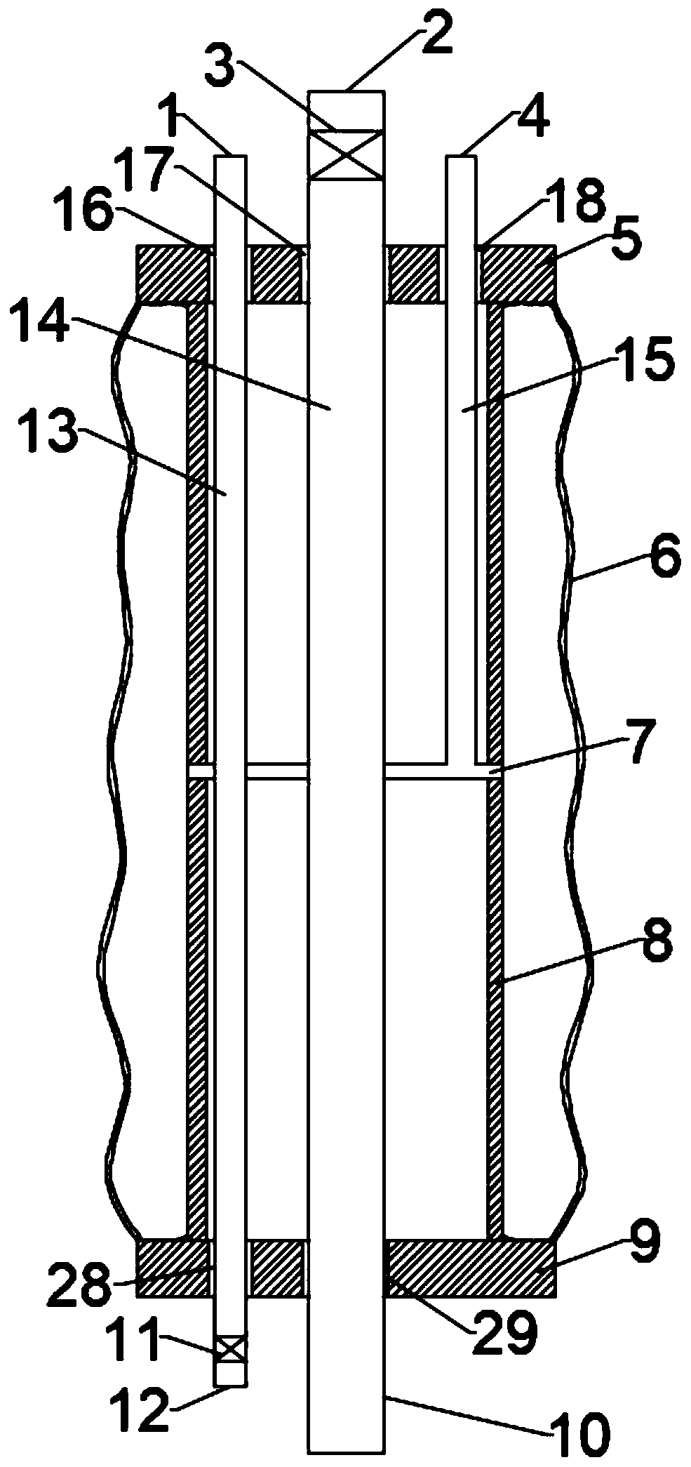 Water stop device for layered water pumping tests and water pumping testing device and method