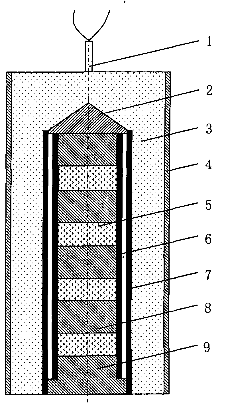 Preparation method of non-crystalline grains reinforced aluminium-base composite material by means of explosive compaction