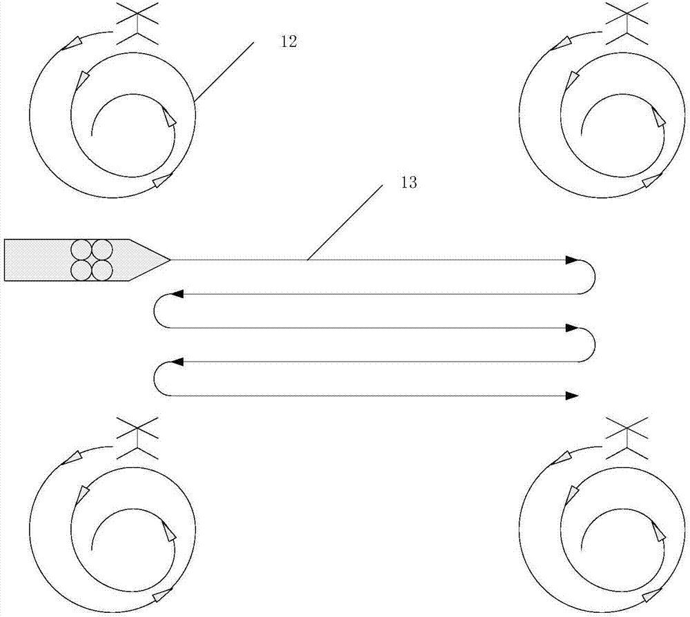 Wireless charging device for unmanned aerial vehicle and unmanned ship and combined cruise searching and rescuing method