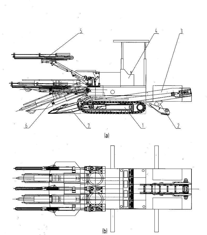 A hard rock hydraulic crushing roadheader