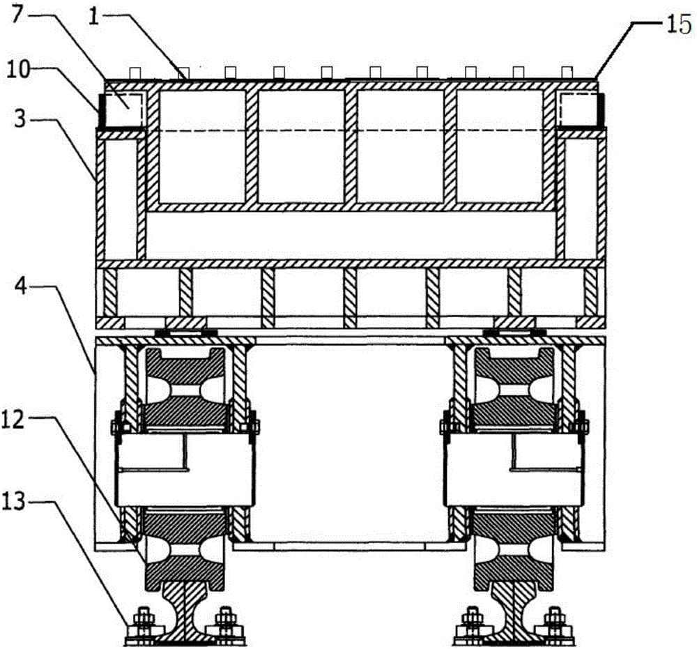 Rubber-bag trolley jacking device and method for jacking and transporting caisson