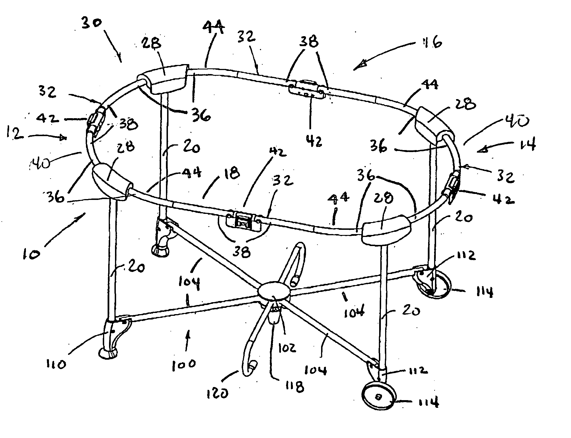 Foldable frame structure for a children's play-yard