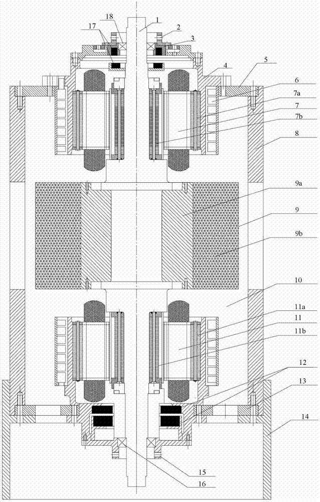 Driving and suspension integrated multi-phase fly wheel energy storage device