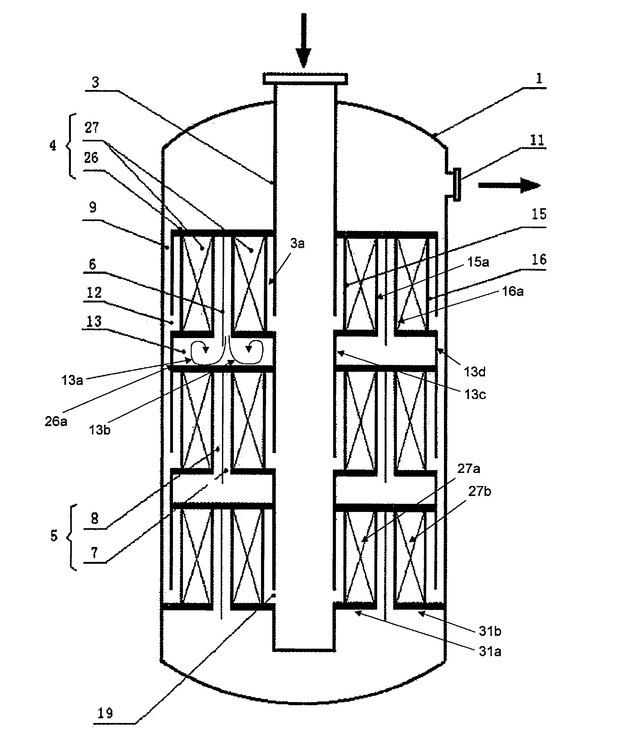 Radial-parallel catalytic reactor