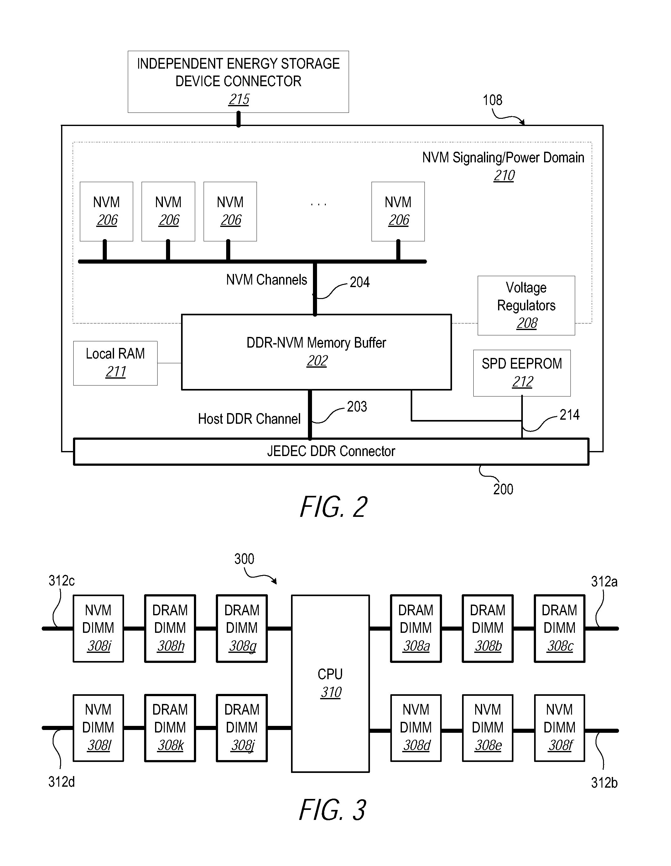 Adjustable non-volatile memory regions of dram-based memory module