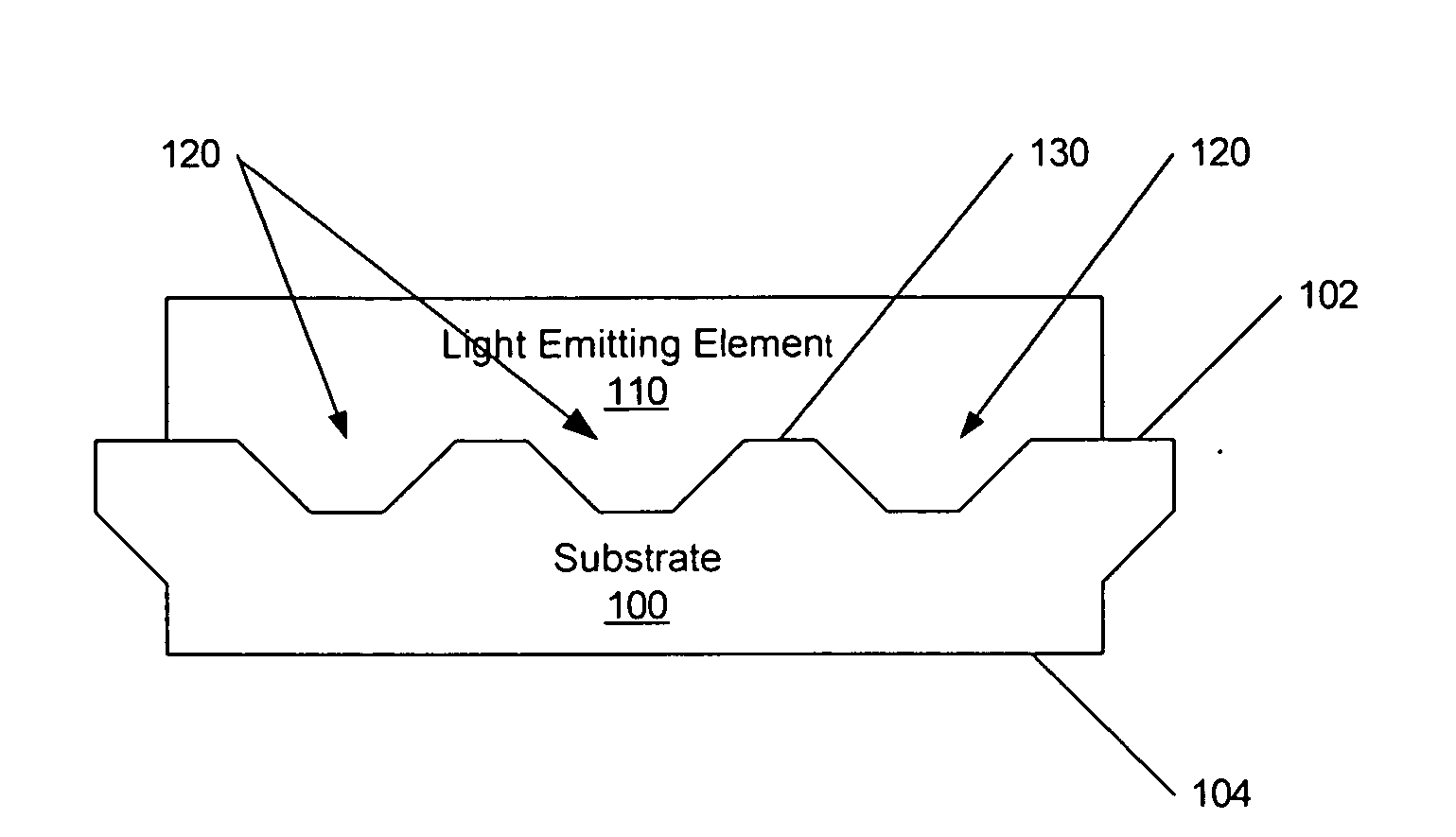 Laser patterning of light emitting devices and patterned light emitting devices
