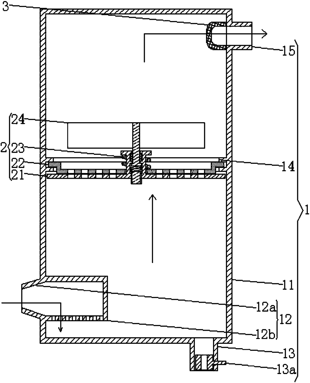 Double-layer filtration-type adjustable water and gas separator