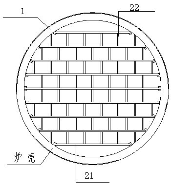 Top-combustion type hot-blast stove refractory material sectioned masonry construction method