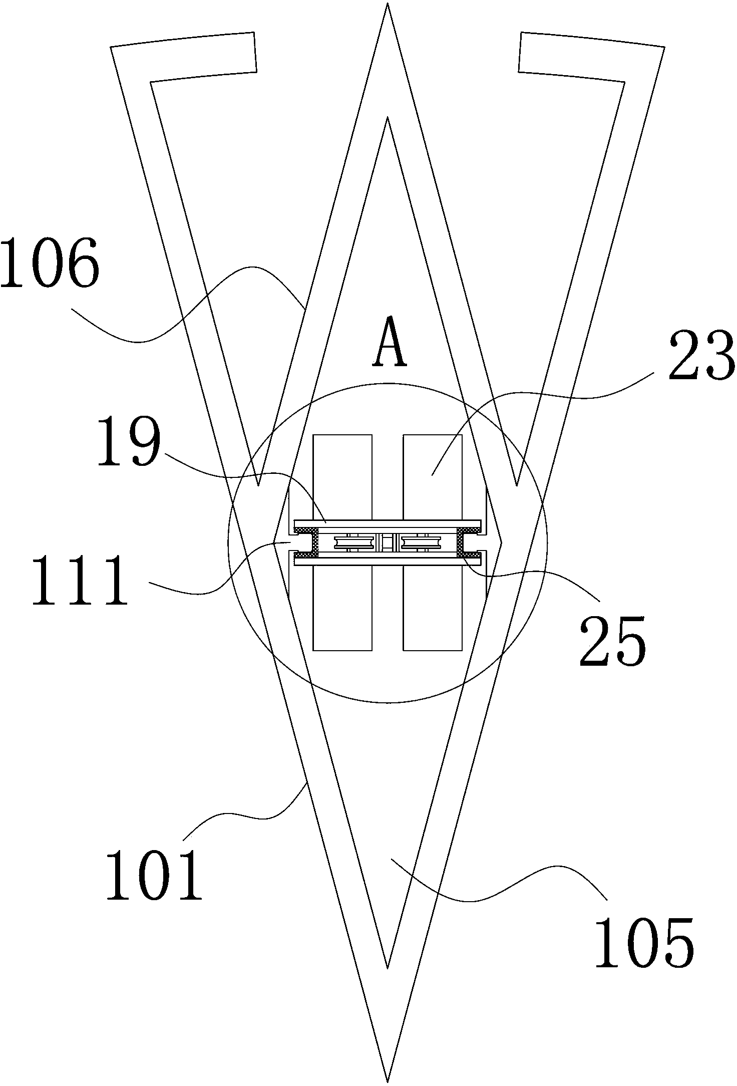 Counter weight body mounting structure capable of running stably