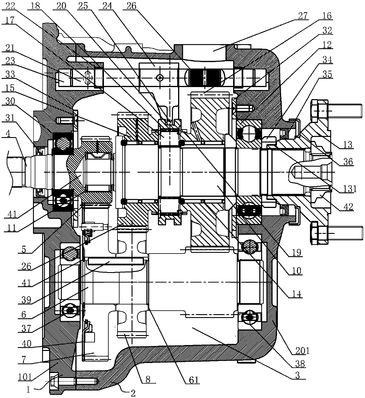 Two-gear mechanical vehicle transmission